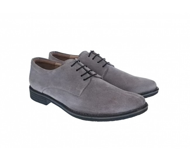 Pantofi barbati casual din piele naturala intoarsa gri, ROMANIA - PAGRIVEL4