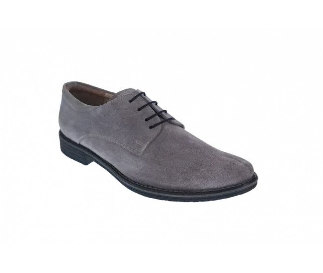 Pantofi barbati casual din piele naturala intoarsa gri, ROMANIA - PAGRIVEL4
