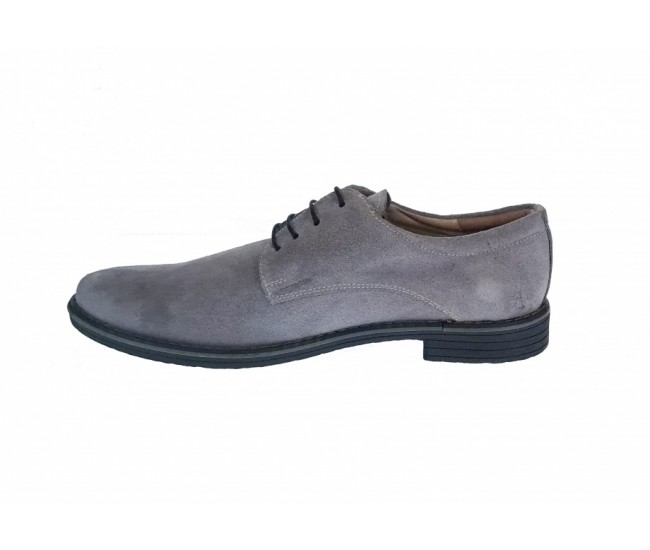 Pantofi barbati casual din piele naturala intoarsa gri, ROMANIA - PAGRIVEL4
