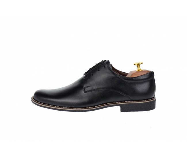 Pantofi barbati casual, din piele naturala, Negru - PANBOX
