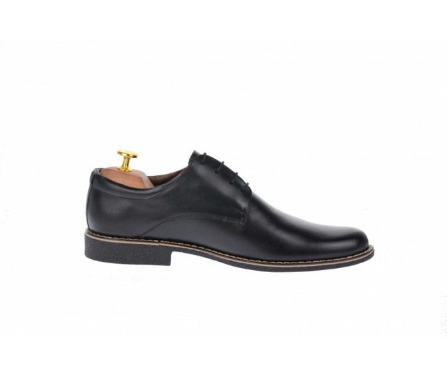 Pantofi barbati casual, din piele naturala, Negru - PANBOX