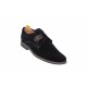 Pantofi casual din piele naturala intoarsa de culoare neagra - PANM