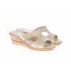 Papuci dama de vara cu platforme de 5 cm, din piele naturala, PAP20BEJBOX