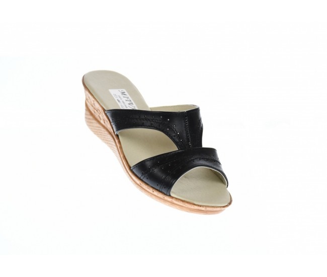 Papuci dama de vara cu platforme de 5 cm, din piele naturala, PAP20NBOX