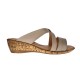 Papuci dama de vara cu platforme de 5 cm, din piele naturala, BEJ, PAP21BEJ