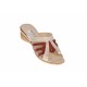 Papuci dama de vara cu platforme de 5cm, din piele naturala, bej, maro, PAP4BM
