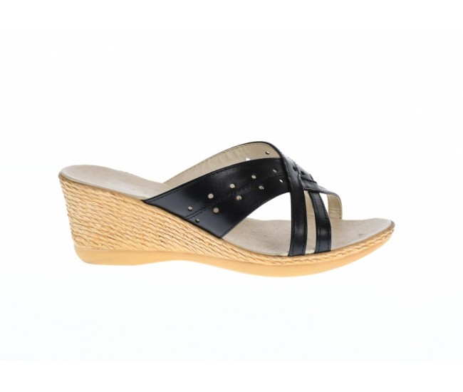 Papuci dama de vara cu platforme de 5 cm, din piele naturala, PAP5NBOX