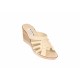 Papuci dama de vara cu platforme de 7 cm, din piele naturala, bej, box, PAP4BEJ