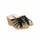 Papuci dama de vara cu platforme de 7 cm, din piele naturala, NEGRU, BOX PAP89NBOX