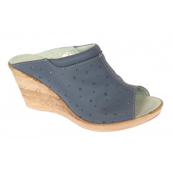 Saboti dama, de vara, din piele naturala cu platforme de 7cm - PAPUCHGRI