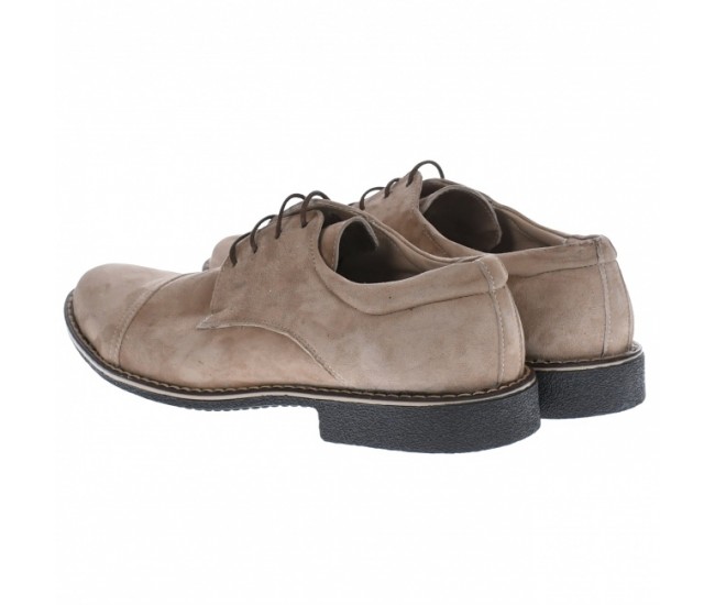 Pantofi barbati casual - eleganti din piele naturala intoarsa, bej - PAVELBEJ2
