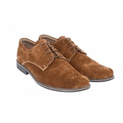 Pantofi barbati, eleganti, din piele naturala intoarsa, maro deschis - PAVELMD