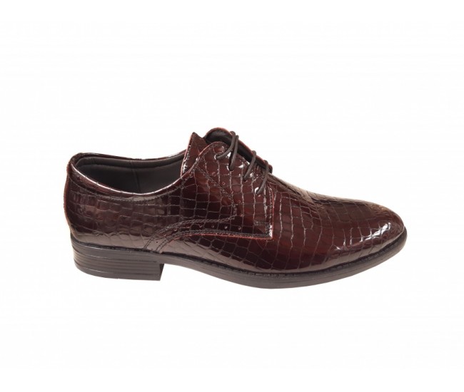 Pantofi barbati eleganti, din piele naturala, BORDO - PB101CROCO