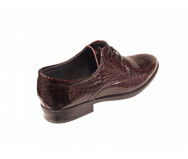 Pantofi barbati eleganti, din piele naturala, BORDO - PB101CROCO