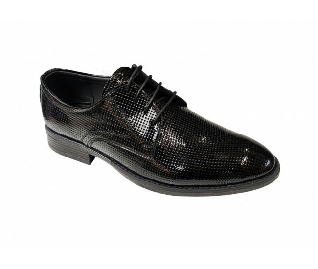 Pantofi barbati eleganti, din piele naturala, Negru LAC, CIUCALETI SHOES - PB101LACG