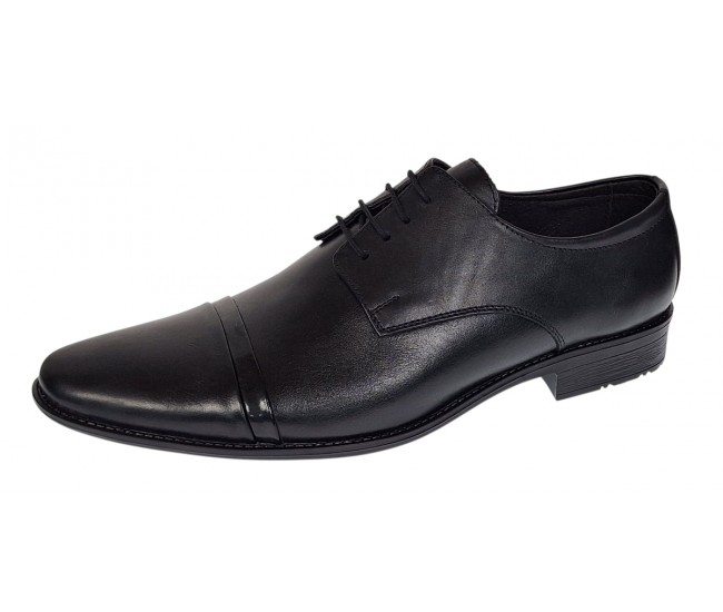 Pantofi barbati eleganti din piele naturala culoare Neagra 111N