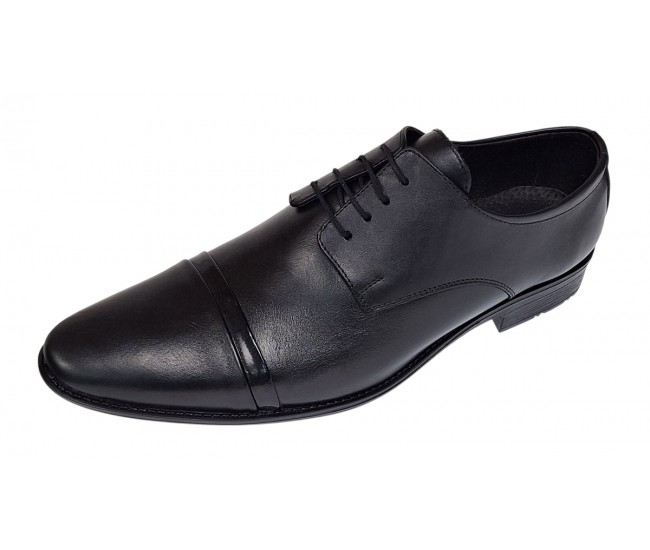 Pantofi barbati eleganti din piele naturala culoare Neagra 111N