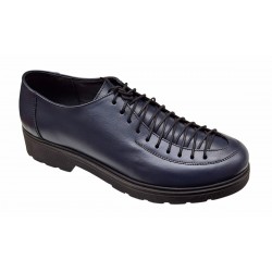Pantofi casual dama din piele naturala - Model Bleumarin cu Negru PDGINABL