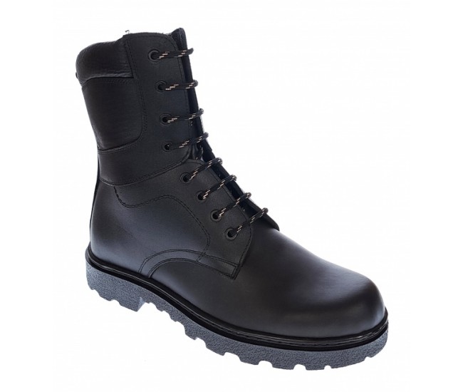 Bocanci barbati, militari, din piele naturala, imblaniti, inalti, model Armata PH328NBOX