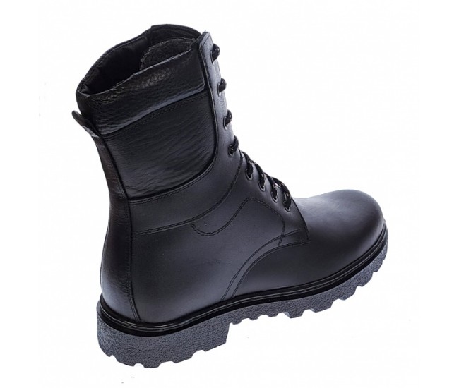 Bocanci barbati, militari, din piele naturala, imblaniti, inalti, model Armata PH328NBOX