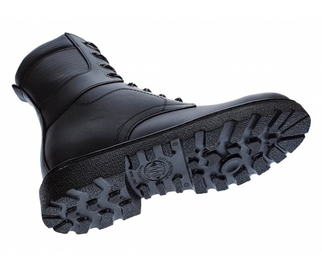 Bocanci barbati, militari, din piele naturala, imblaniti, inalti, model Armata PH328NBOX