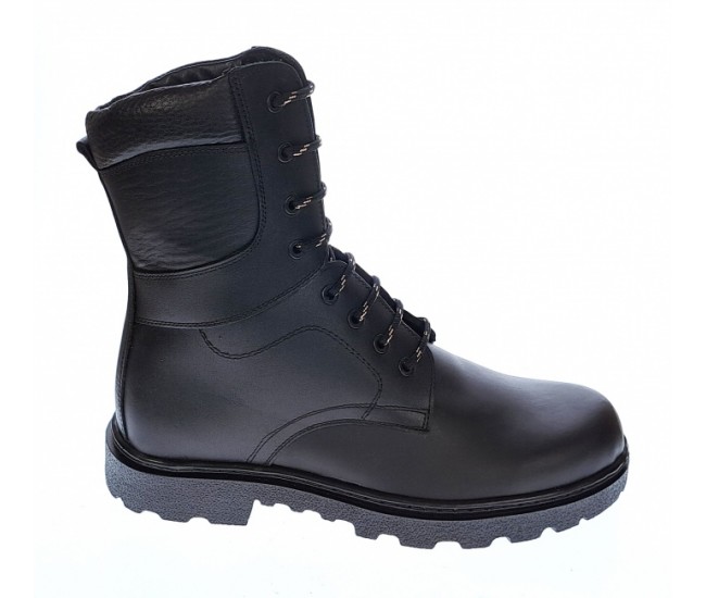 Bocanci barbati, militari, din piele naturala, imblaniti, inalti, model Armata PH328NBOX