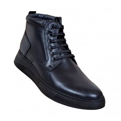 Ghete barbati Casual, din piele naturala imblanite, cu fermoar PH350NBOX