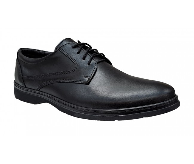 Pantofi barbati casual din piele naturala de culoare neagra PH450NS