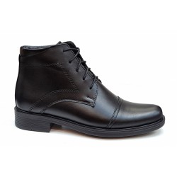 Ghete barbati din piele naturala, imblanite, negru, PHROMIN