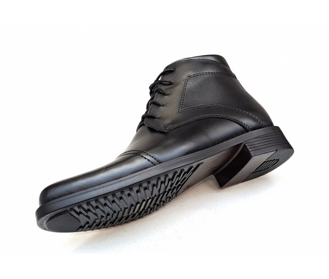 Ghete barbati din piele naturala, imblanite, negru, PHROMIN