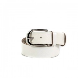 Curea barbati din piele naturala alba 4cm PPMA115ALB