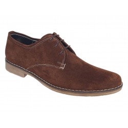 Pantofi barbati casual din piele naturala intoarsa maro PRAMF2M