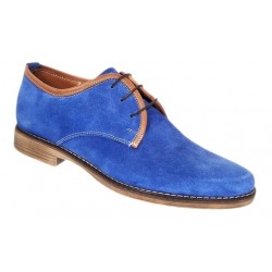 Pantofi barbati casual din piele naturala intoarsa Albastru PRAMFBLUE