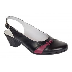 Pantofi dama eleganti din piele naturala - Model decupat Negru, Bordo PS35NB