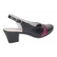 Pantofi dama eleganti din piele naturala - Model decupat Negru, Bordo PS35NB