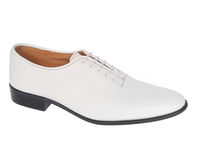 Oferta Pantofi barbati albi eleganti din piele naturala R51TSA - Marimea 41