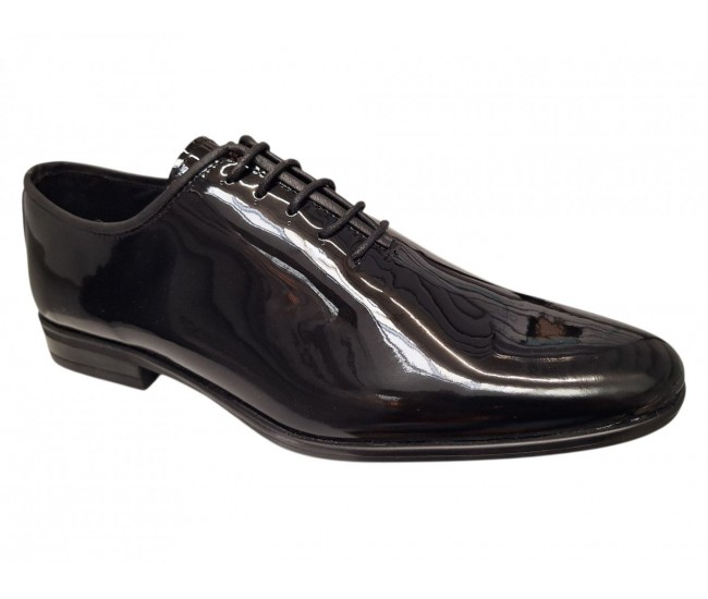 Marimea 41 Pantofi barbati eleganti din piele naturala de culoare negru lac Donatto RED41N