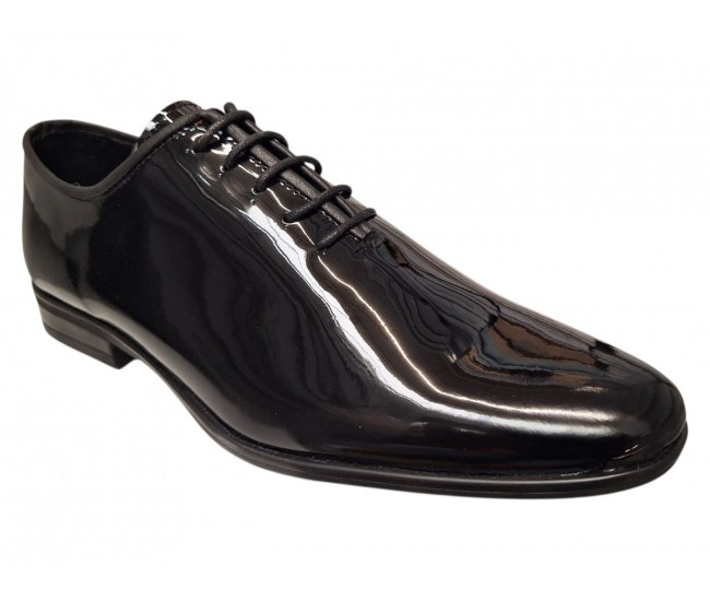 Marimea 41 Pantofi barbati eleganti din piele naturala de culoare negru lac Donatto RED41N