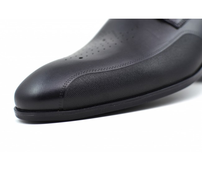 Marimea 42 Pantofi barbati eleganti negri din piele naturala RSIR015N