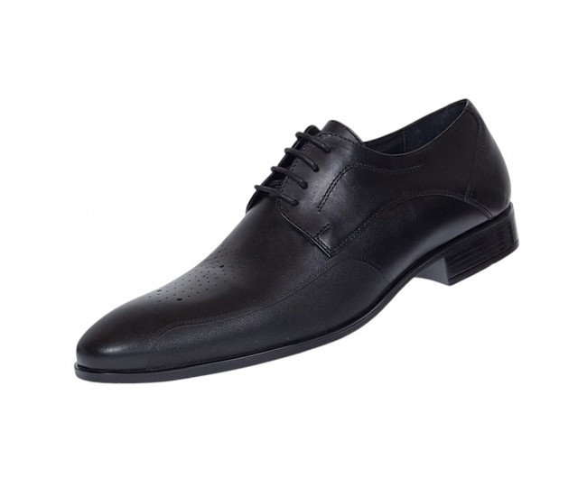 Marimea 42 Pantofi barbati eleganti negri din piele naturala RSIR015N