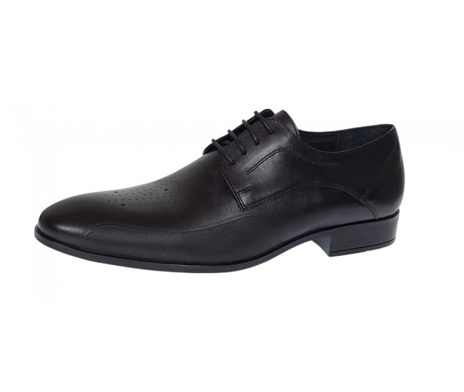 Marimea 42 Pantofi barbati eleganti negri din piele naturala RSIR015N