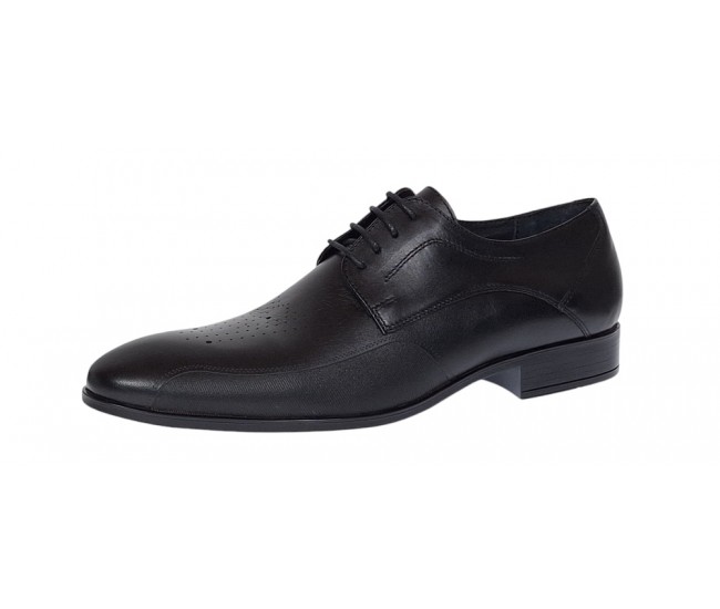 Marimea 42 Pantofi barbati eleganti negri din piele naturala RSIR015N