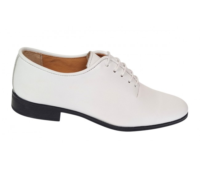 Reducere Marimea 41 Pantofi barbati eleganti din piele naturala Albi RGKR51TSA