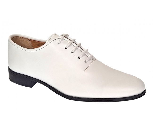 Reducere Marimea 41 Pantofi barbati eleganti din piele naturala Albi RGKR51TSA