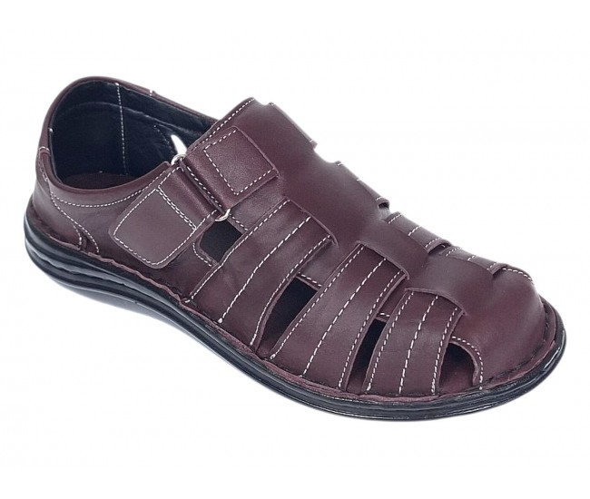 Sandale barbati casual din piele naturala Bordeaux RGKR73VIS
