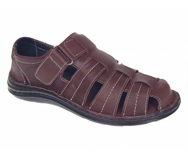 Sandale barbati casual din piele naturala Bordeaux RGKR73VIS