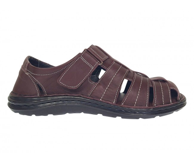Sandale barbati casual din piele naturala Bordeaux RGKR73VIS