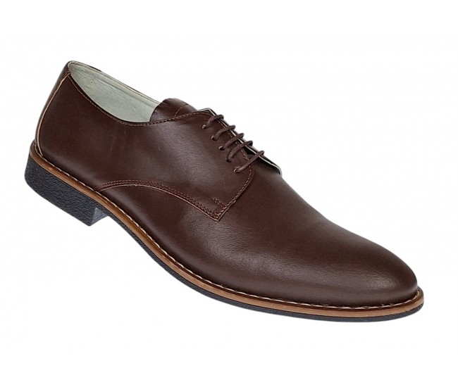 Marimea 42 Pantofi barbati, casual din piele naturala maro RNIC184MBOX
