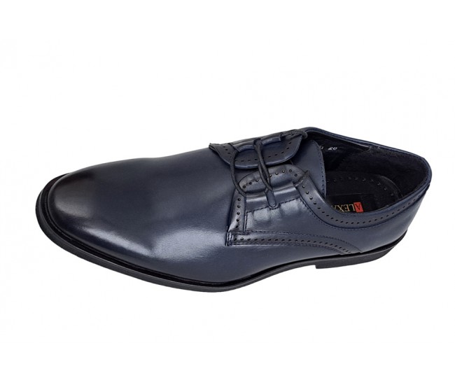 Pantofi eleganti pentru barbati, din piele naturala, bleumarin, Alexander Rome TEST177BL