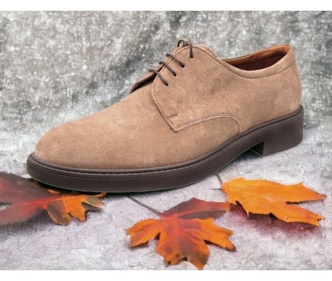 Pantofi barbati casual din piele naturala intoarsa Bej ALEXANDER 23